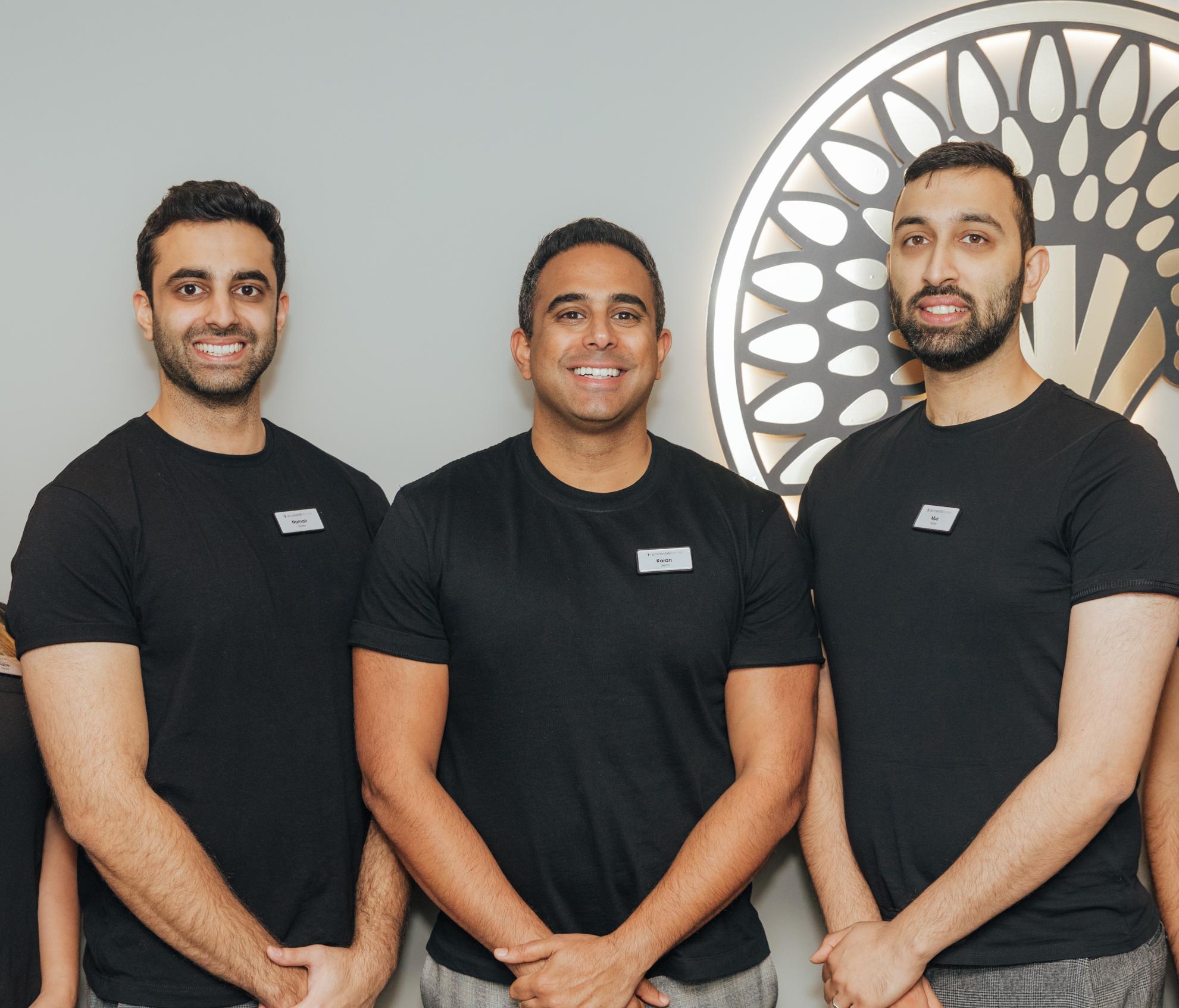 Three Dentists at Eccleshil Dental- Dr. Karan, Dr. Numair, and Dr. Muz